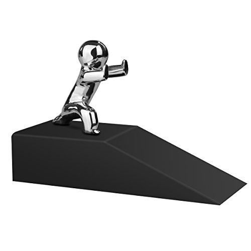 Door Stopper Zinc Alloy Kongfu Little Man with Non-Slip Rubber Base Safe Anti-Collision Door Stop for Bedroom Bath Exterior Interior Doors