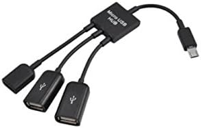 LTDD Black 3 in 1 USB Host OTG Hub Adapter Split Splitter Lead Cord Cable