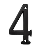 (#4) BOLTON 3 Inch Solid Brass Dark Oil Bronze Finish House Numbers Raised 1/6