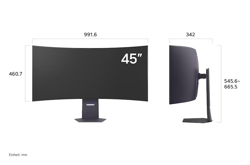 LG Ultragear™ 45GX950A-B.AEU (45 Zoll) 21:9 Curved 800R 5K2K OLED Gaming-Monitor, 165Hz/330Hz, AMD FreeSync™ Premium Pro, DisplayHDR™ True Black 400, 2X HDMI 2.1, Schwarz 9