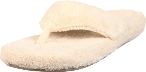 ACORN Women's Spa Thong Slipper,Natural,Medium