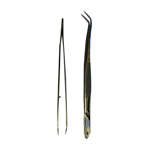 Surgical Tweezers Grade A Bent Tip Fine Point Serrated Tip Tweezers