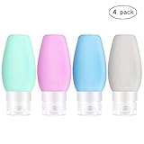 90ml Travel Bottles Silicone Set Portable ORYCOOL TSA Air Mini Leakproof Empty Travel Bottles for Shampoo,Shower Gel,Lotion,4 Pack,3 oz