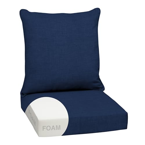 Arden Outdoor Foam Deep Seat Cushions Set, 24x24, Premium High-Density Foam, Ne…