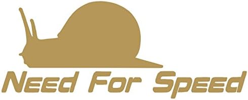 Xprovinyl FUNNY SNAIL NEED FOR SPEED Vinyl Sticker Decal (8" x 3.2", Gold)