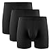 DAVID ARCHY Men's 3 Pack Quick Dry Polyester Boxer Briefs Underwear(L, Black)
