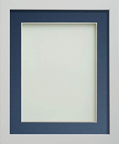 Frame Company Allington White A3 Frame With Blue Mount For Image A4 *Choice of sizes* Fitted with Real Glass