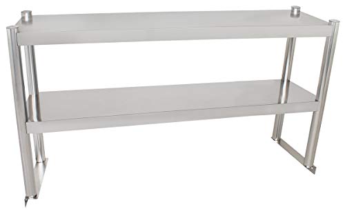 Beeketal 'BTA-100' Küchen Arbeitstisch Aufsatzboard 100 cm aus Edelstahl mit 2 Ablageflächern (Tragkraft je Ablage 15 kg…