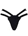 Women's Sexy Strappy Bikini Swimsuit Lace Brazilian Bow Tie Ruched Semi Thong (US 2-4 / Label S, Black)