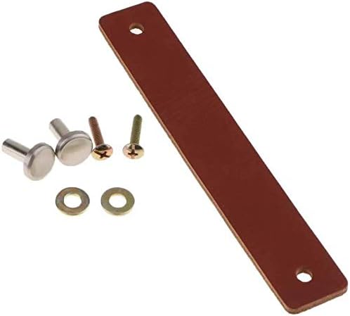POFET 5pcs Nordic Wardrobe Cabinet Door Handle Soft PU Leather Door Handles for Cupboard Drawer Pull Knobs Furniture Hardware (26 x 156mm)- Brown
