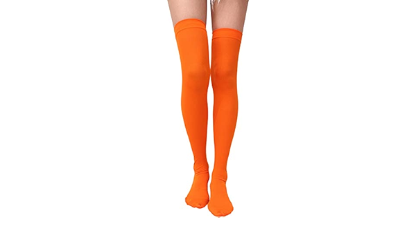 orange thigh high stockings