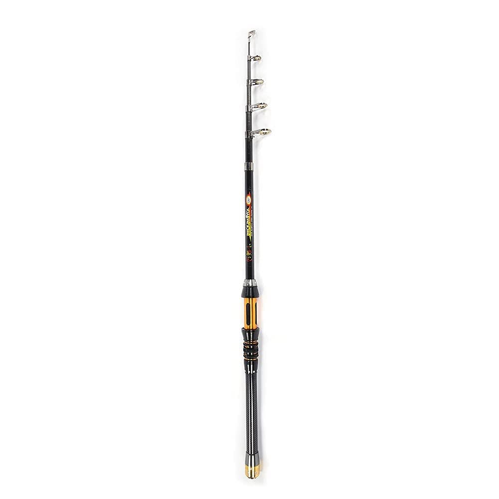 Alomejor Telescopic Carbon Fiber Fishing Rod – 1.8m Portable Sea & Shore Angling Rod with Ceramic Guides, Lightweight Compact Design for Saltwater & Freshwater Fishing