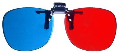 Red Blue/Cyan Anaglyph 3D Clip On Glasses – Games, Movie Print