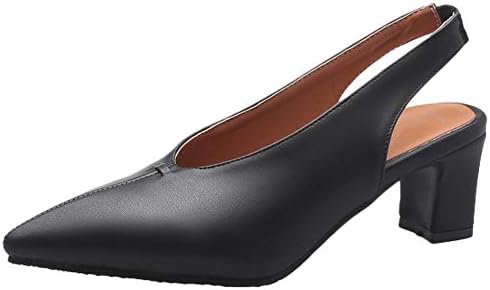Carolbar Women's Grace Pointed Toe Mid Heel Slingback Court Shoes