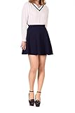 Dani's Choice Basic Solid Stretchy Cotton High Waist A-Line Flared Skater Mini Skirt
