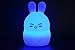 Bear Kids Night Light, iWheat Soft Silicone Tap & Remote Control Night Light, LED Multicolor Night Light Portable USB Rechargeable Best for Baby Children
