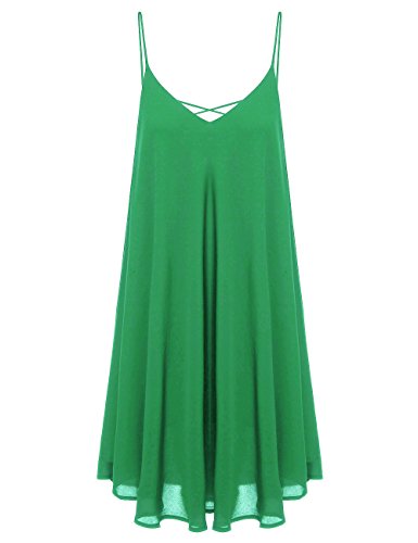 Romwe women s summer spaghetti strap sundress sleeveless beach sl…