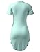 BIADANI Women Rayon Soft Short Sleeve Short Tail Dolphin Dress Tunic Top Slim Fit