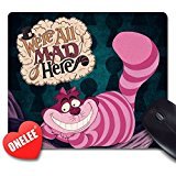 Onelee Disney Alice In Wonderland Cheshire Cat Rectangular Mouse Pad - We're All Mad Here - Gaming Mouse Pad
