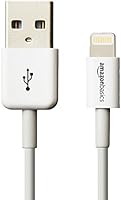 AmazonBasics - Cable de conexi&oacute;n (certificaci&oacute;n Apple, conector Lightning a USB, 0,9 m), color blanco