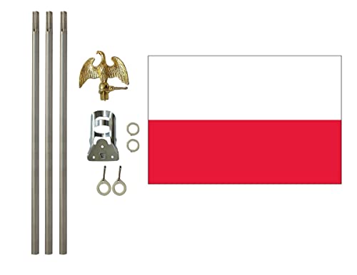 Poland 3x5 ft Outdoor Flag and Flag Pole