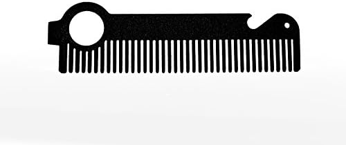 The "Beer'd Comb" by HEIRCOMB Obsidian Black Hair &amp; Beard Comb w/ Bottle Opener
