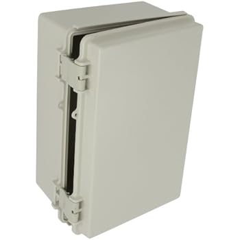 BUD Industries NBF-32016 Plastic ABS NEMA Economy Box - Electrical Box for Indoor Uses - Industrial Box in Light Grey Finish with Solid Door Construction. Conduit and Fittings