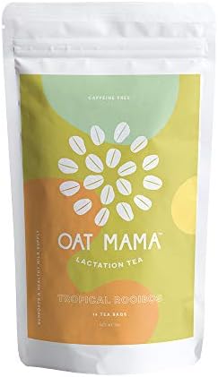 Oat Mama Lactation Tea, Organic Tropical Rooibos, Supports a Healthy Milk Supply in Breastfeeding Moms and Helps Soothe Infant Colic, Fenugreek-free, 14 count