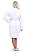 Turkuoise Women's 100% Cotton Turkish Terry Cloth Kimono Bathrobes, White, Medium