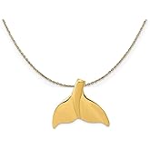 The Black Bow 14k Yellow Gold Large Whale Tail Slide Necklace