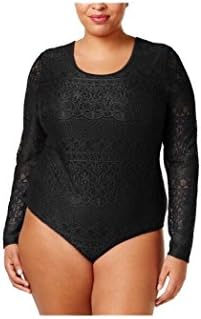 Eyeshadow Clothing Plus Size Black Lace Bodysuit