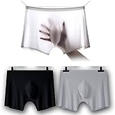 Digital baby Men's Traceless Underwear Ice Silk Boxer Brief sexy see-through transparent briefs