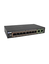 BV Tech   Interruptor PoE PoE+ de 10 puertos (8 PoE+ puertos de 2 Gigabit Ethernet Uplink)   96W   802.3af at
