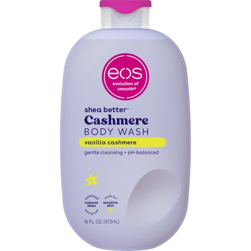 EOS Shea Better Kaschmir-Vanille, feuchtigkeitsspendende und pflegende Pflegedusche mit pH-ausgewogener Creme-Gelformel, frei von Parabenen und Phthal