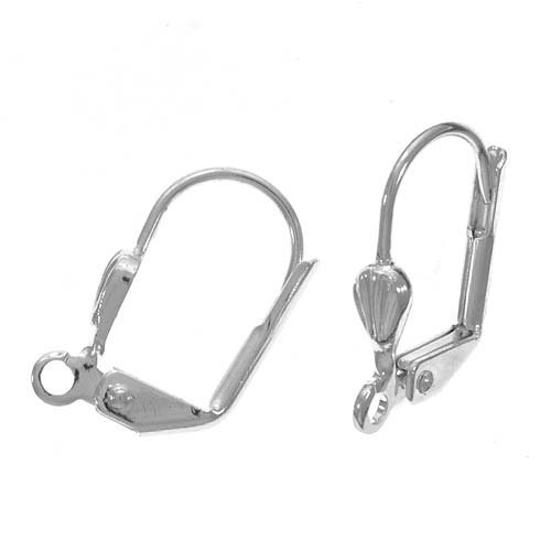 12 Silver Plated European Earring Wires Shell Jewelry