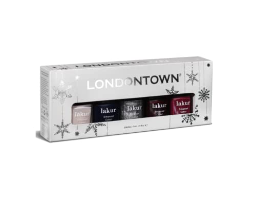 LONDONTOWN Winter Wonderland mini Lakur Collection, Vegan, Cruelty Free, Paraben Free lakur Nail Polish, 5 Pack