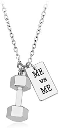 Fitness Gym Pendant Necklace Alloy Bodybuilding Barbell Dumbbell DIY Necklace Jewelry