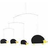 Hedgehog Family Hanging Mobile - 17 Inches Cardboard - Handmade in Denmark by Flensted