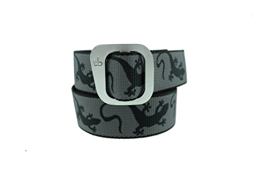 Dakota Aluminum Slide Web Belt in Colorful Patterns Made in USA by Thomas Bates (Desert Gecko Gray)