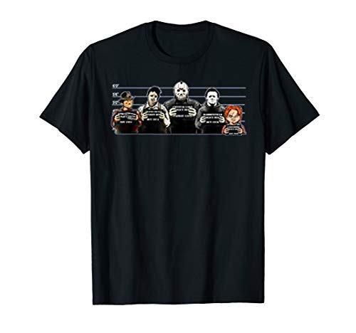 The Psycho Bunch Serial Killers Jail Mugshot Horror Lovers T-Shirt