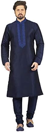 Dessa Collections Mens Kurta Pajama Wedding Dupion India Party Wear Set of 2.