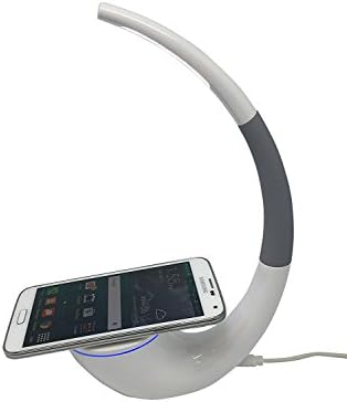 LED Desk Lamp and Qi Wireless Charger Desktop Table C harging Station for Samsung Galaxy S7/S7 Edge/S6/S6 Edge/S6 Edge Plus/S5, Note 5/7, Nexus 4/5/6, and Other Qi-Enabled Devices, White
