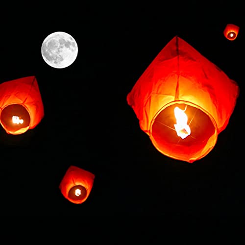 Chinese Wishing Lanterns 100 ECO Friendly Biodegradable Paper Sky Lanterns with Fire Resistant