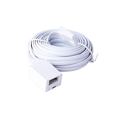 BT Telephone Extension Cable 5M, White BT Male to Female 6-Pin Straight Through Telephone Extender for UK Landline Phone Cord Home & Office Fax Modem (5M)