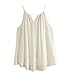 Lisingtool Blouse,Tasselled Drawstring Neck Embroidered Cami Top Tank Tops T Shirt (X-Large, Beige)