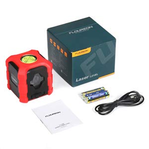 FLOUREON Laser Level Self-Leveling Horizontal and Vertical Cross-Line Laser Green Beam Laser Level With Bubble Level Dual Ways to Charge, Type-C Charging IP54 Waterproof Dustproof, Shockproof