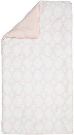 South Shore 3-Piece Crib Bedding Set and Trellis Pattern Throw, Pink and Gray
