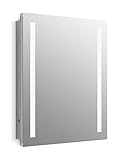 KOHLER K-99007-TL-NA Verdera 24 inch x 30 inch LED Lighted Bathroom Medicine Cabinet, Slow Close Hinge, Internal Magnifying Mirror; Aluminum; Recess or Surface Mount