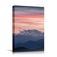Canvas Wall Art Mountain View Sunset Coastal Multicolor Photography Relax/Calm Romantics Sunset - 12x18 inches