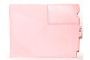 ALL STAR Center TAB Vinyl OUTGUIDES, Pack of 25, Letter Size 9-1/2" x 12-7/8" Overall. Two Pockets (Pink)